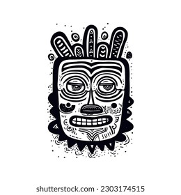 abstract tribal mask vector illustration