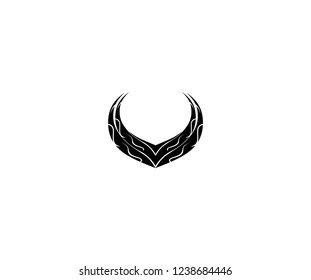 Abstract Tribal Monogram Horn Logo Design Illustration