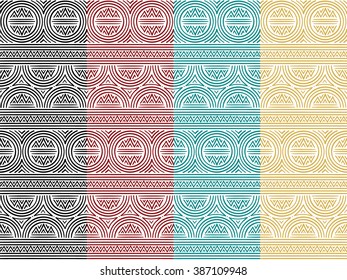 Abstract Tribal Pattern. Ancient Lines Pattern. Seamless  Ethnic Pattern with Lines. Colorful Pattern. Vector Pattern. Stripes Pattern. Vector Seamless Pattern.