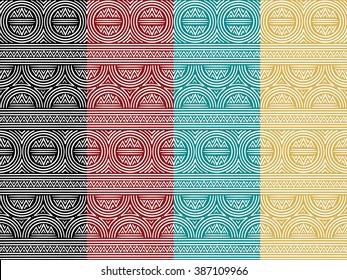 Abstract Tribal Pattern. Ancient Lines Pattern. Seamless  Ethnic Pattern with Lines. Colorful Pattern. Vector Pattern. Stripes Pattern. Vector Seamless Pattern.