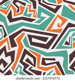 Abstract tribal pattern. Seamless oriental vector background. Geometric ethnic vector illustration.