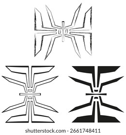 Abstract tribal patterns. Unique symbol set. Geometric shape Vector. Modern art collection. EPS 10.