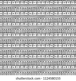 Abstract tribal seamless background. Eastern vintage design. Isolated decorative elements.