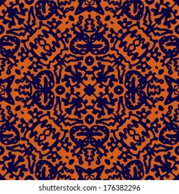 Abstract tribal seamless floral pattern, decorative background, vector
