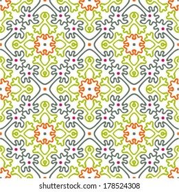 Abstract tribal seamless floral pattern, decorative background, vector