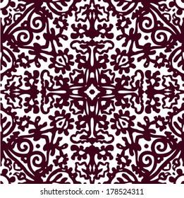 Abstract tribal seamless floral pattern, decorative background, vector