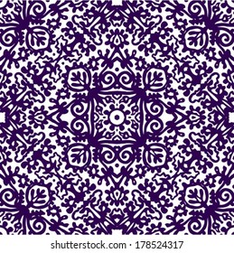 Abstract tribal seamless floral pattern, decorative background, vector