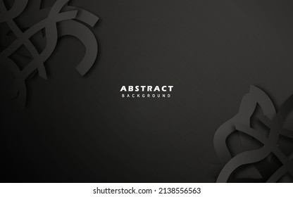 Abstract tribal shape dark black background vector