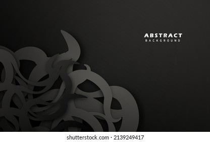 Abstract tribal shape dark black background vector