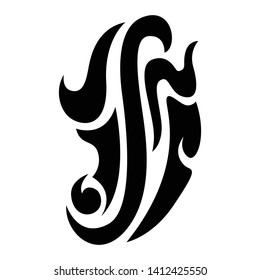 Abstract tribal vector design . black tribal vector isolated on white background