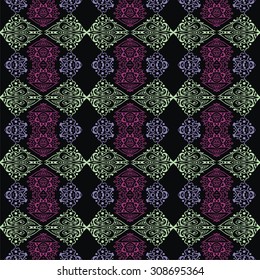 Abstract Tribal vintage ethnic paisley ornament. Seamless retro pattern can be used for wallpaper, pattern fills, web page background,surface textures - stock vector.