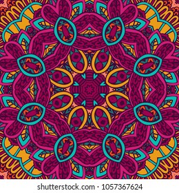 Abstract Tribal vintage ethnic seamless pattern ornamental. colorful floral mandala festival
