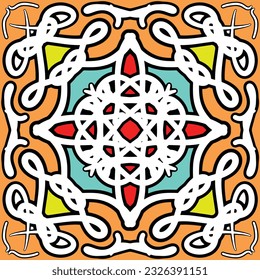 Abstract Tribal vintage ethnic seamless pattern ornamental. Festive colorful background design
