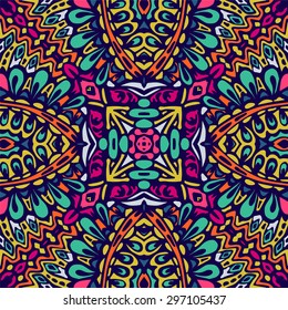 Abstract Tribal vintage ethnic seamless pattern ornamental. Festive colorful background design. geometric pattern design