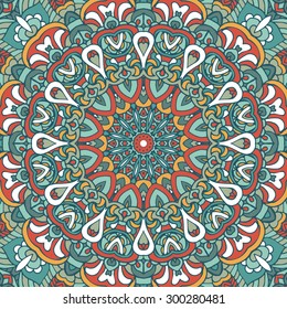 Abstract Tribal vintage ethnic seamless pattern. Frame ornamental. Kaleidoscopic design