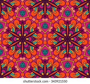 Abstract Tribal vintage ethnic seamless pattern floral