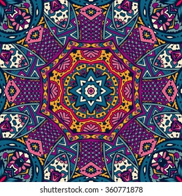 Abstract Tribal vintage ethnic seamless pattern ornamental. colorful flower indian design