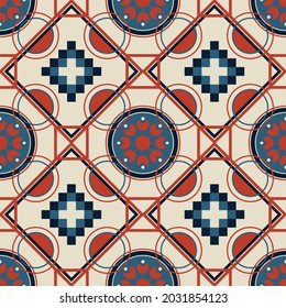 Abstract Tribal vintage Seamless pattern. Ornament, Ethnic design. Colourful vector design.