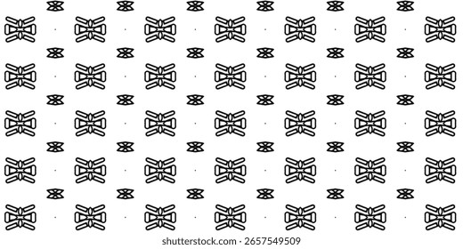 Abstractas patrón geométrico de estilo tribal en negro sobre fondo blanco. Audaz y simétrico, ideal para textiles o fondos. Palabras claves de oro: abstracto, patrón, tribal, geométrico, simetría.