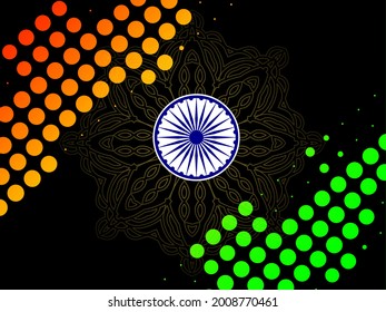 Abstract tricolor indian flag background illustration vector