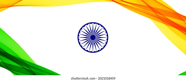 Abstract tricolor indian flag background illustration vector