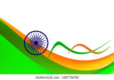 Abstract tricolor indian flag background illustration vector