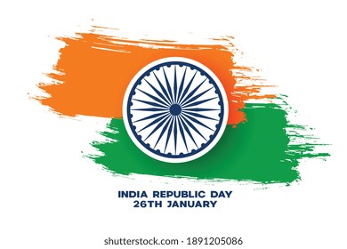 abstract tricolor indian grunge flag for republic day