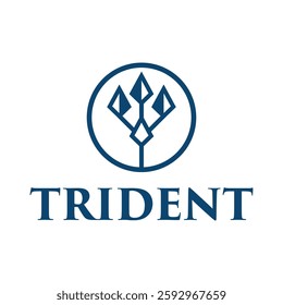 abstract trident flat minimalist logo design