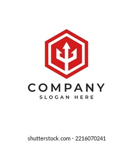 Abstract Trident Geometric Modern Logo