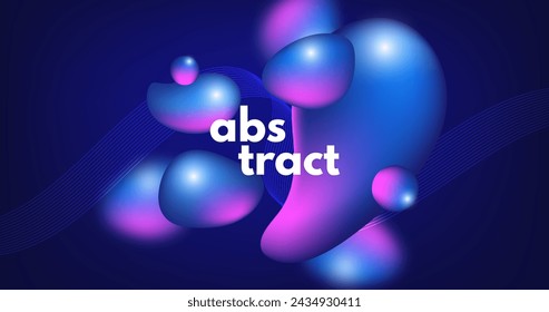 Abstract tridimensional fluid shape background vector design in eps 10