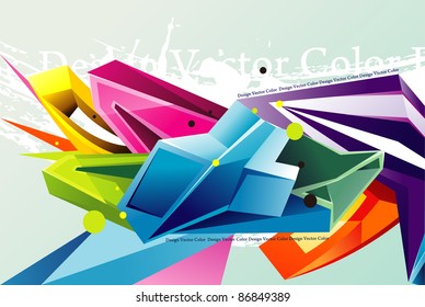 abstract tridimentional color elements vector