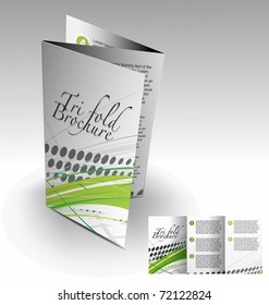 abstract tri-fold brochure design element, vector illustration.