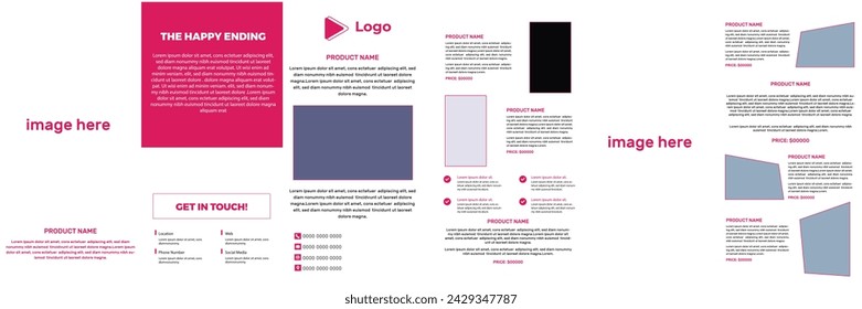 Abstract trifold brochure template design | Sport theme for brochure template concept | Auto car trifold brochure with abstract social media brochure template | Corporate business pet trifold template