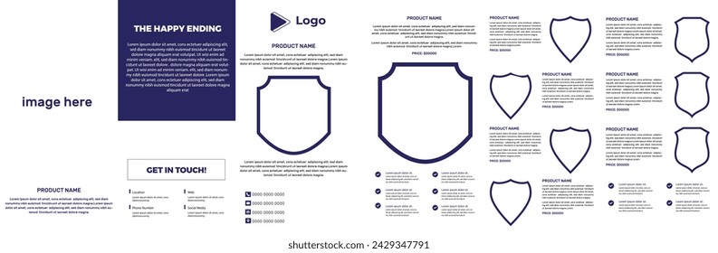 Abstract trifold brochure template design | Sport theme for brochure template concept | Auto car trifold brochure with abstract social media brochure template | Corporate business pet trifold template