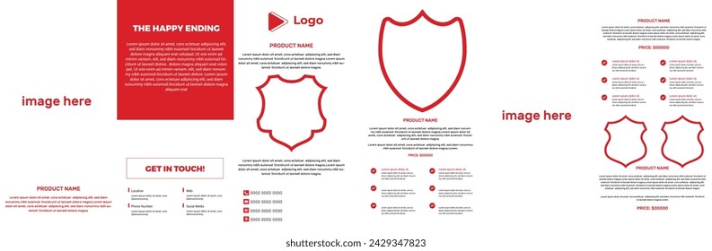Abstract trifold brochure template design | Sport theme for brochure template concept | Auto car trifold brochure with abstract social media brochure template | Corporate business pet trifold template