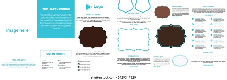 Abstract trifold brochure template design | Sport theme for brochure template concept | Auto car trifold brochure with abstract social media brochure template | Corporate business pet trifold template