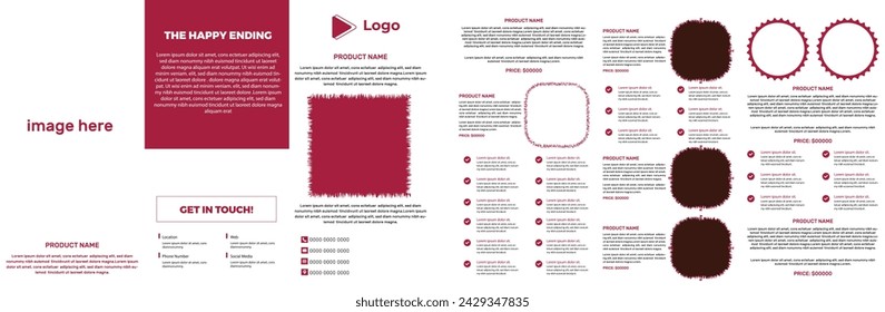 Abstract trifold brochure template design | Sport theme for brochure template concept | Auto car trifold brochure with abstract social media brochure template | Corporate business pet trifold template