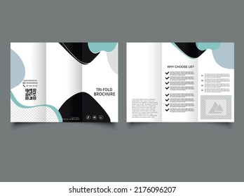 Abstract tri-fold business brochure. Vector graphics design.
