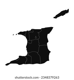 Abstract Trinidad and Tobago Silhouette Detailed Map, can be used for business designs, presentation designs or any suitable designs.