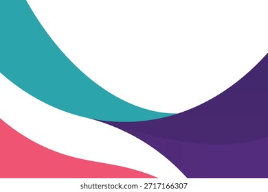 Un trío abstracto de curvas de color púrpura y rosa que sugieren flujo de movimiento e identidad en capas