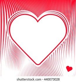 Abstract triple heart background waves lines, Vector illustration