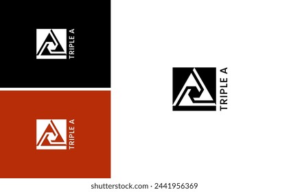abstract triple A logo , geometric letter AAA vector design illustration