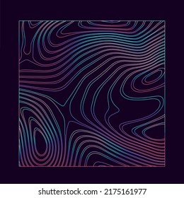 Abstract trippy background with warped holographic lines. Op-art retrofuture style.