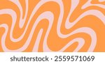 Abstract Trippy Hand Drawn Groovy Pattern Vector Design. Fun Vintage Y2k Wavy Texure. Curvy Psychedelic Background.