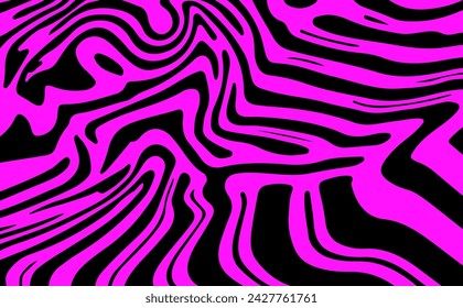 Abstrakter trippiger psychedelischer Hintergrund mit rosa und schwarzen schmelzenden und verzerrenden Linien.