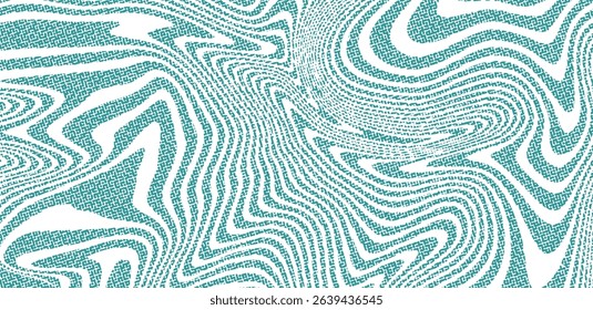 Abstract Trippy Psychedelic Texture. Y2k Geometric Green Pattern. Vector Illustration