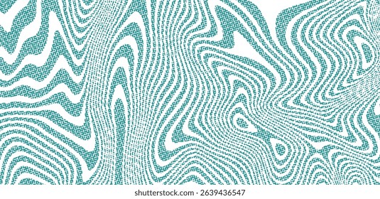 Abstract Trippy Psychedelic Texture. Y2k Geometric Green Pattern. Vector Illustration