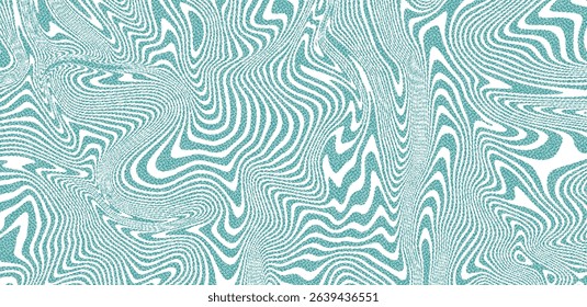 Abstract Trippy Psychedelic Texture. Y2k Geometric Green Pattern. Vector Illustration