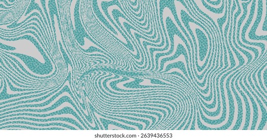 Abstract Trippy Psychedelic Texture. Y2k Geometric Green Pattern. Vector Illustration