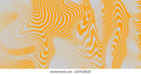 Abstract Trippy Psychedelic Texture. Y2k Geometric Orange Pattern. Vector Illustration